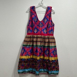 Payal Jain Francesca Dress Women Size 14Cinch Waist Lined Back Zip Anthropologie